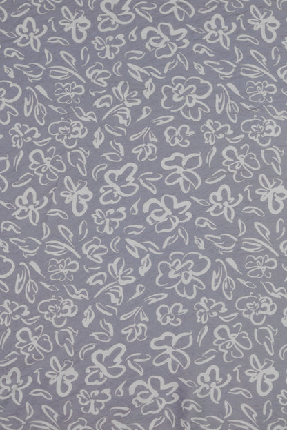 Soft Serenity Ivory Floral Viscose Blend Fabric