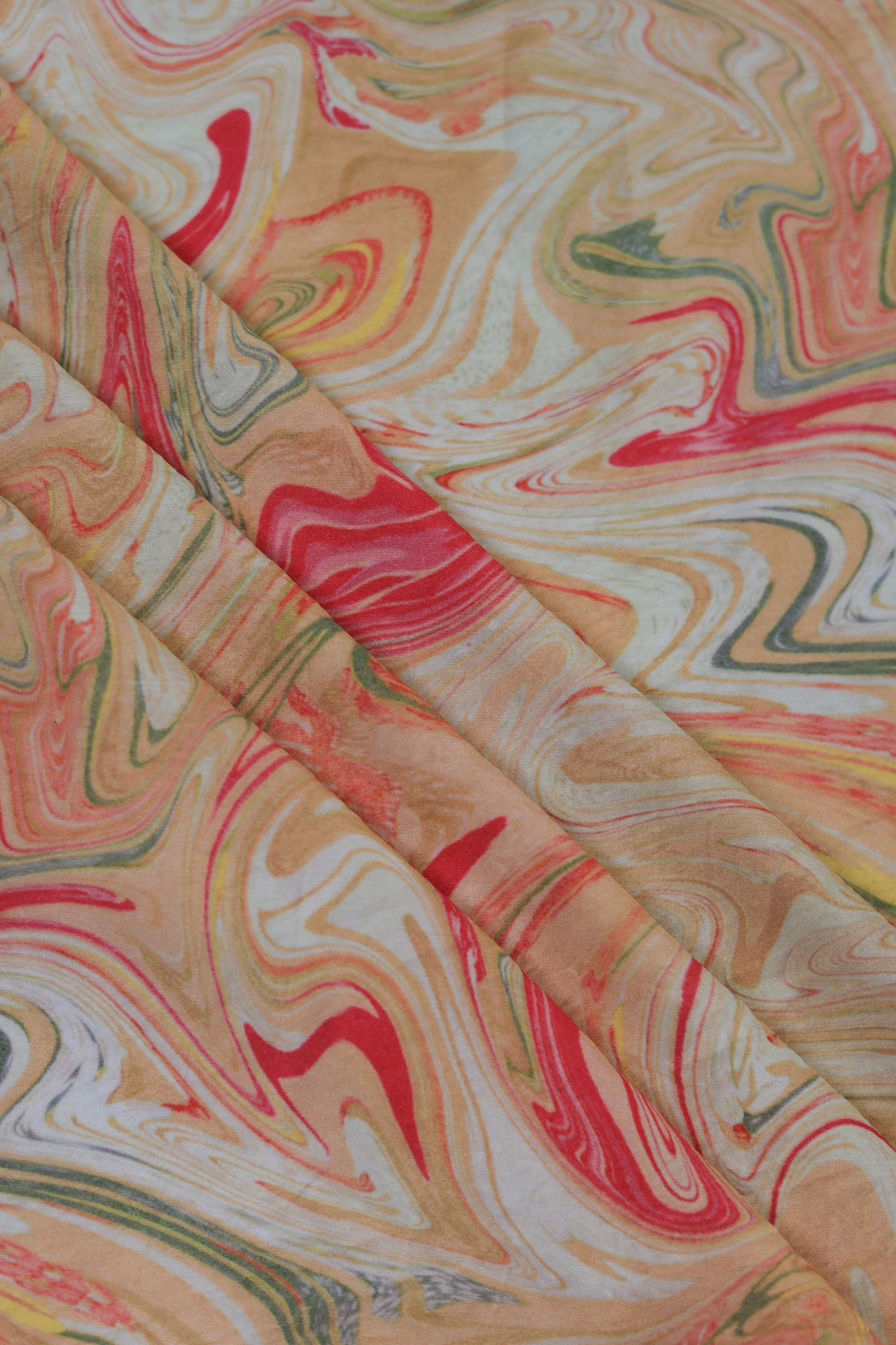 Aurora Swirl Viscose Nylon Printed Fabric