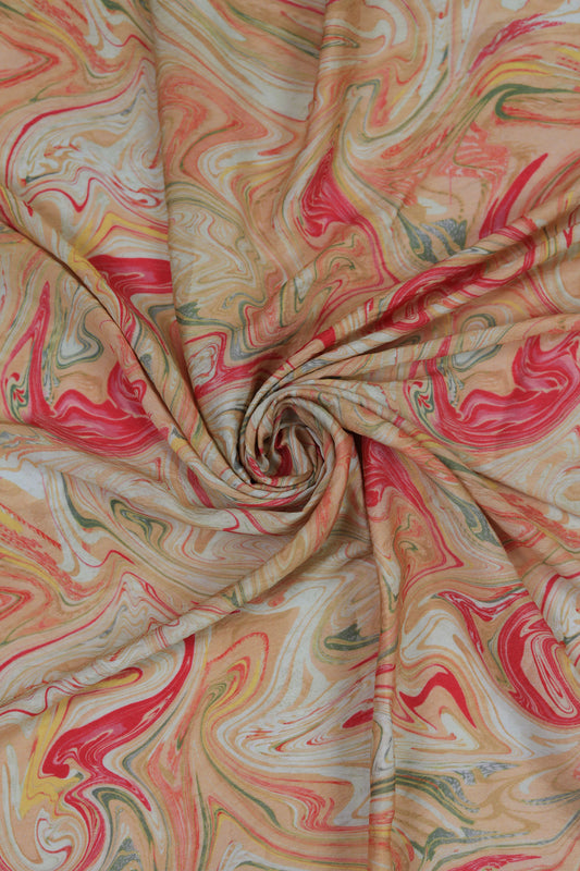 Aurora Swirl Viscose Nylon Printed Fabric