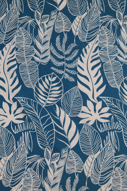 Autumn Fern Tropical Leaf Viscose Blend Fabric