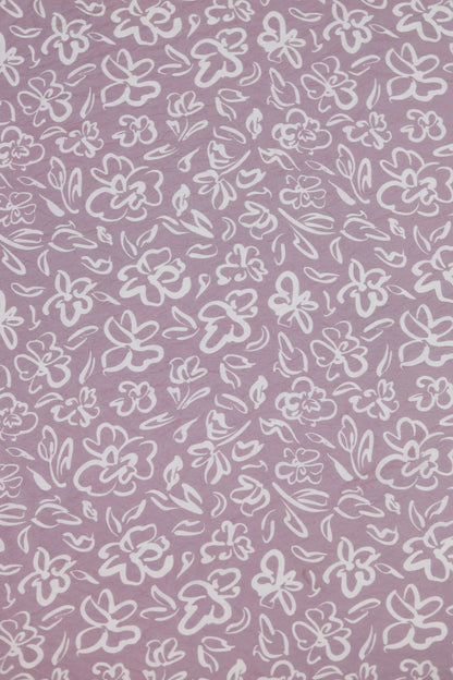 Soft Serenity Ivory Floral Viscose Blend Fabric