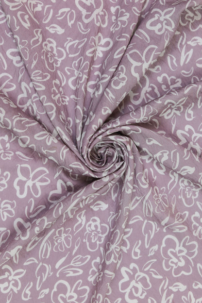 Soft Serenity Ivory Floral Viscose Blend Fabric