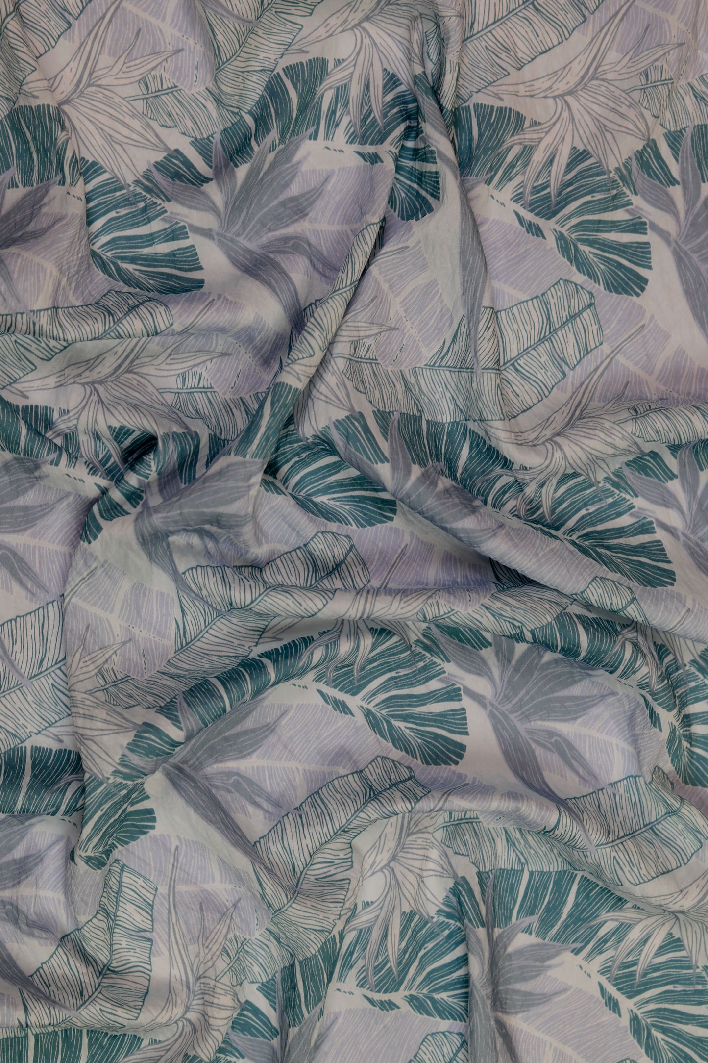 Sage Palm Tropical Viscose Nylon Fabric
