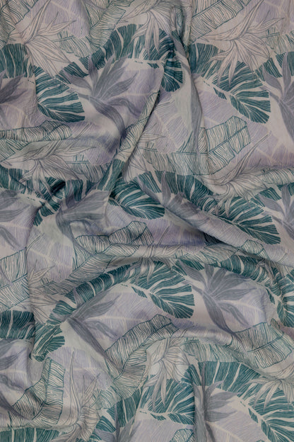 Sage Palm Tropical Viscose Nylon Fabric
