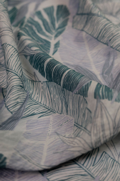 Sage Palm Tropical Viscose Nylon Fabric