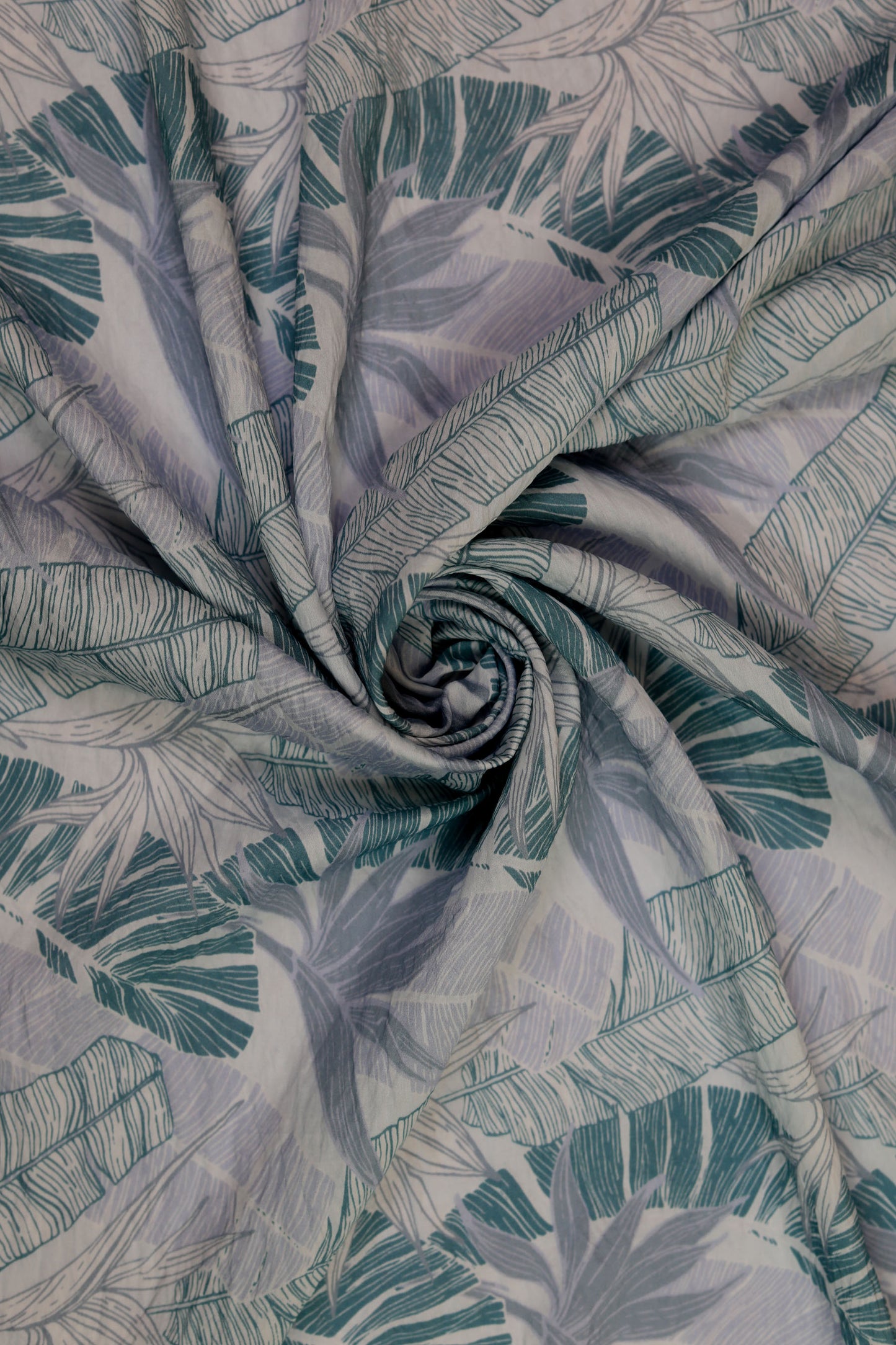 Sage Palm Tropical Viscose Nylon Fabric