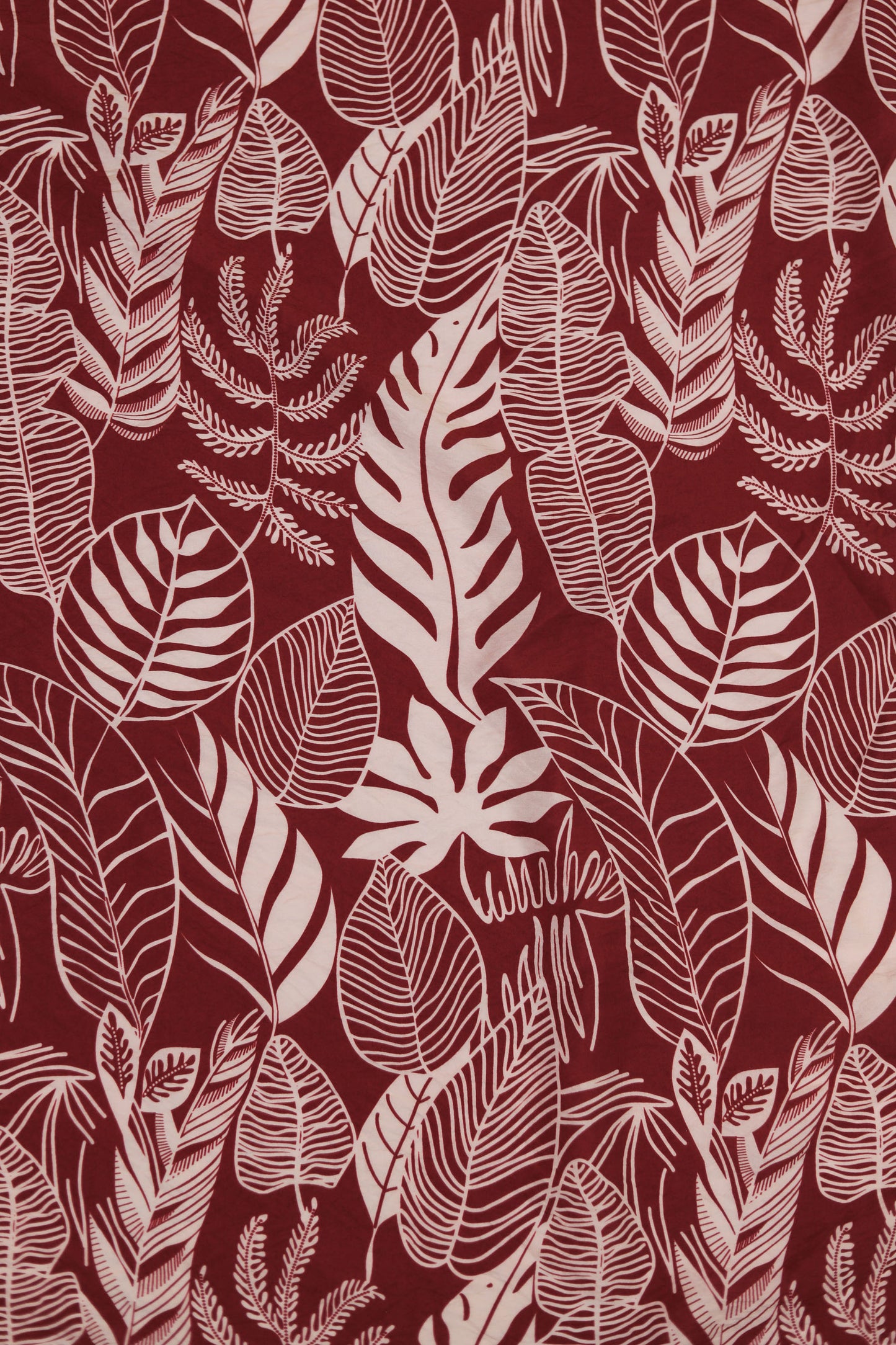Autumn Fern Tropical Leaf Viscose Blend Fabric