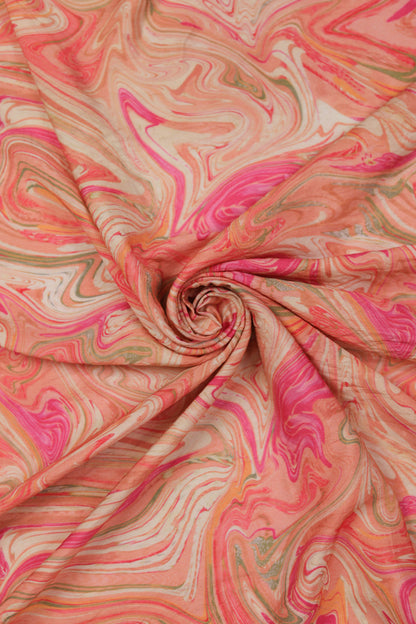 Aurora Swirl Viscose Nylon Printed Fabric