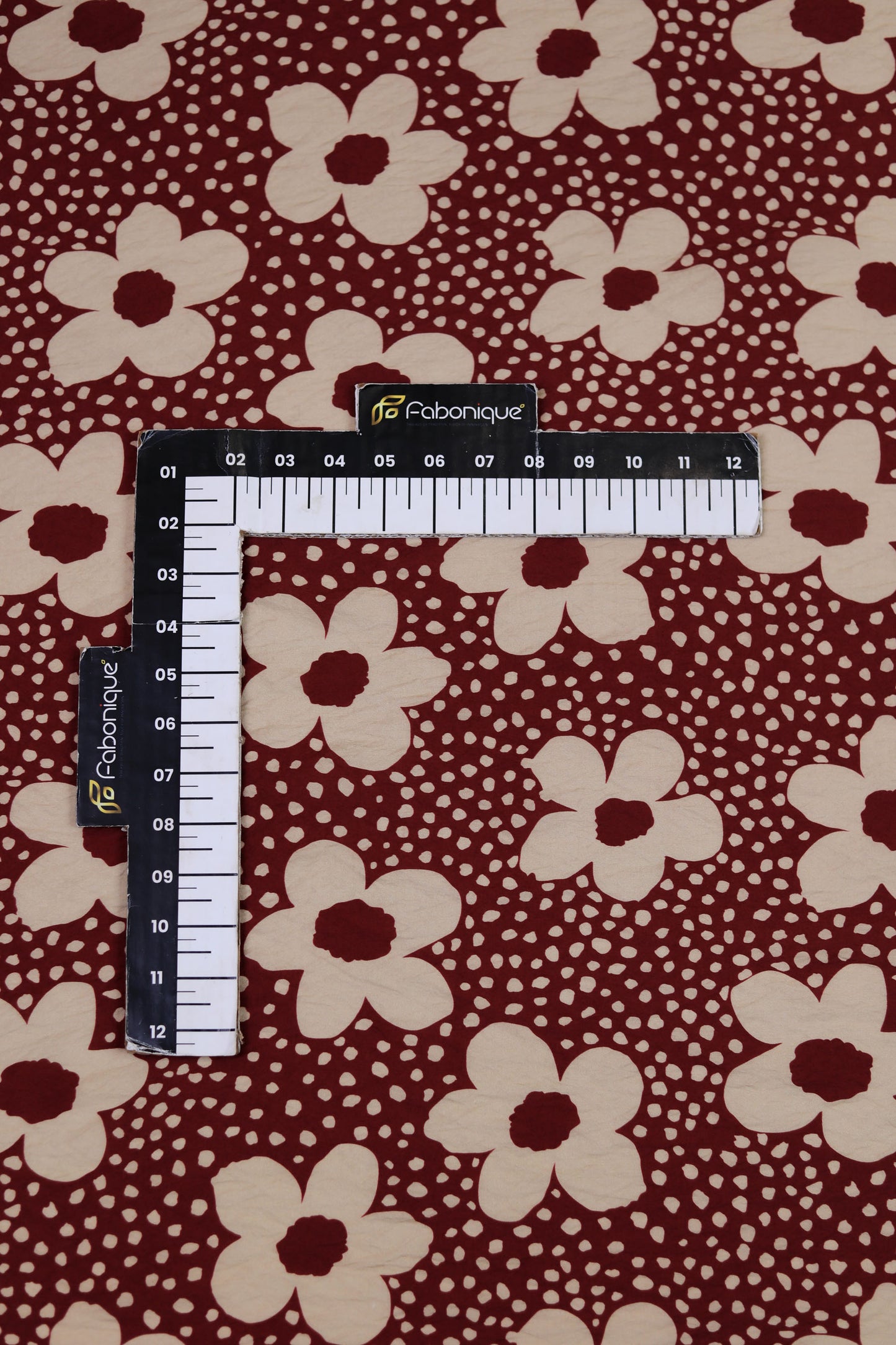 Blush Blossom Floral Dot Viscose Blend Fabric