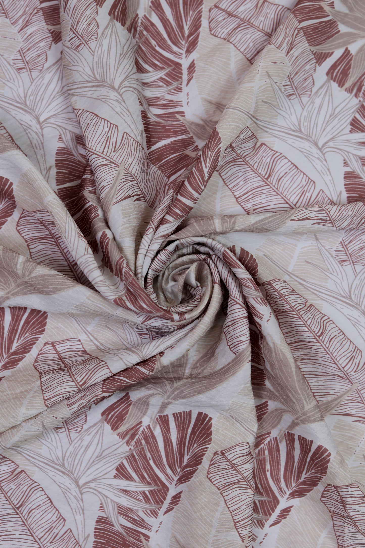 Sage Palm Tropical Viscose Nylon Fabric