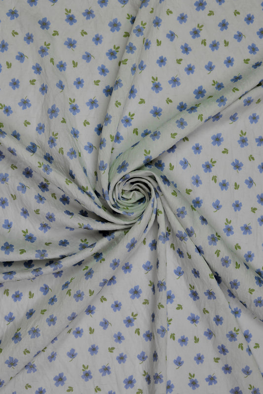 Pastel Meadow Viscose Nylon Printed Fabric