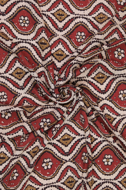 Mystic Ikat Geometric Printed Viscose Blend Fabric