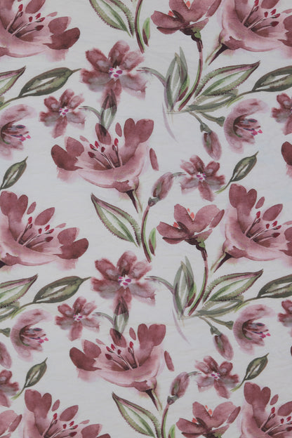Crimson Grace Watercolor Floral Viscose Nylon Fabric