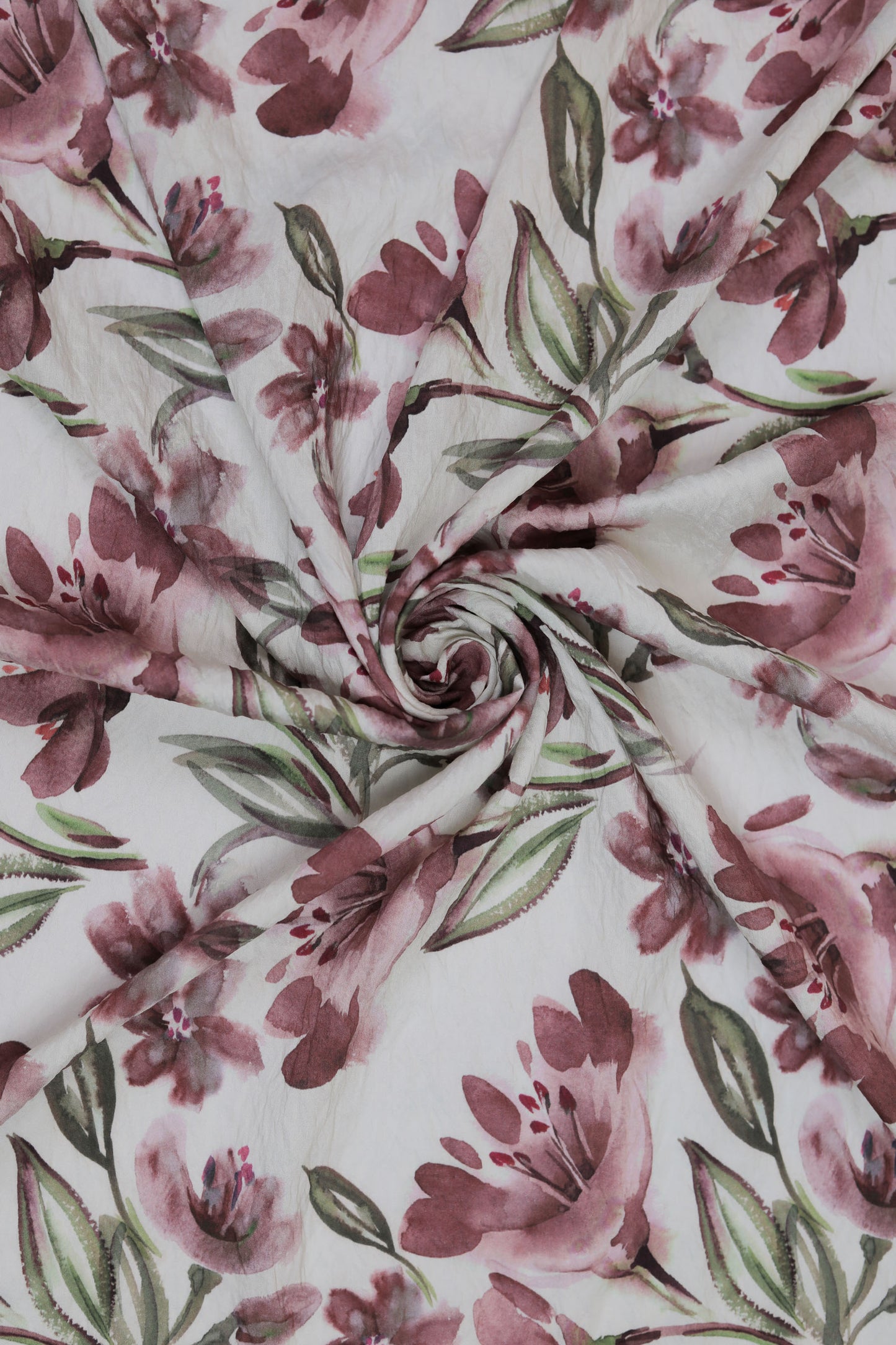 Crimson Grace Watercolor Floral Viscose Nylon Fabric