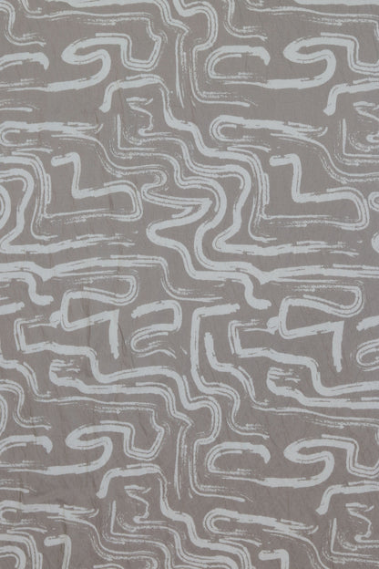 Zen Flow Abstract Brushstroke Viscose Blend Fabric
