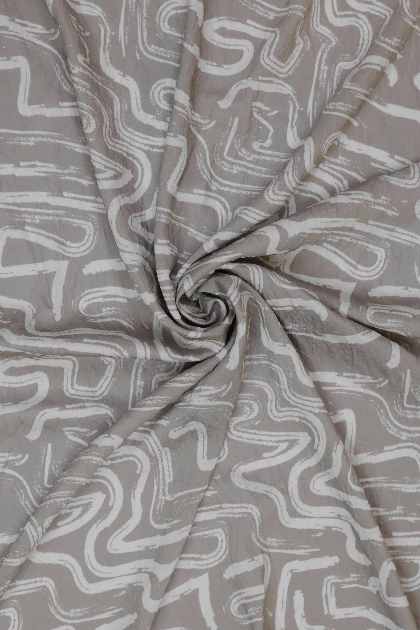 Zen Flow Abstract Brushstroke Viscose Blend Fabric