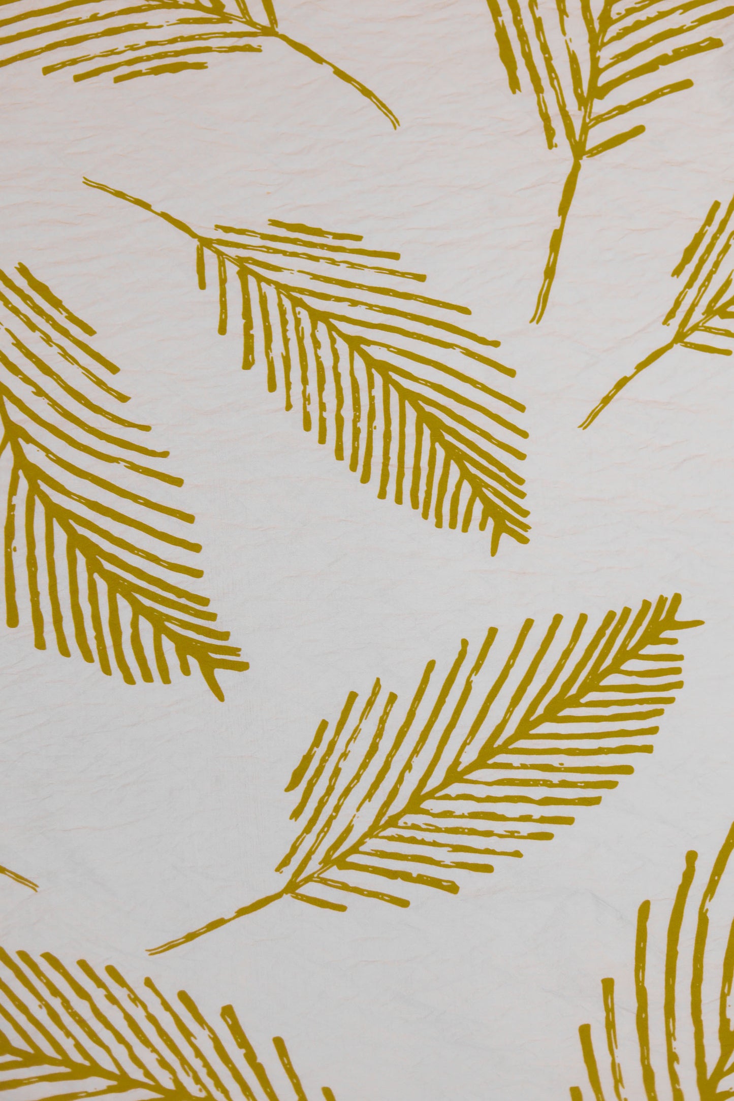 Leafy Luxe Golden Leaf Print Viscose Blend Fabric