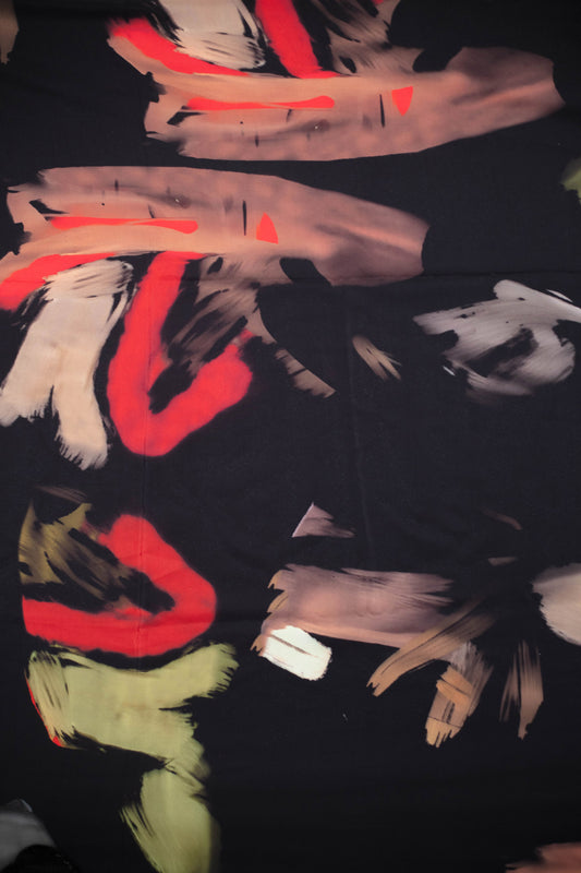 Noir Rush French Crepe Fabric