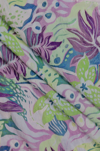 Blooming Breeze Tropical Viscose Blend Fabric