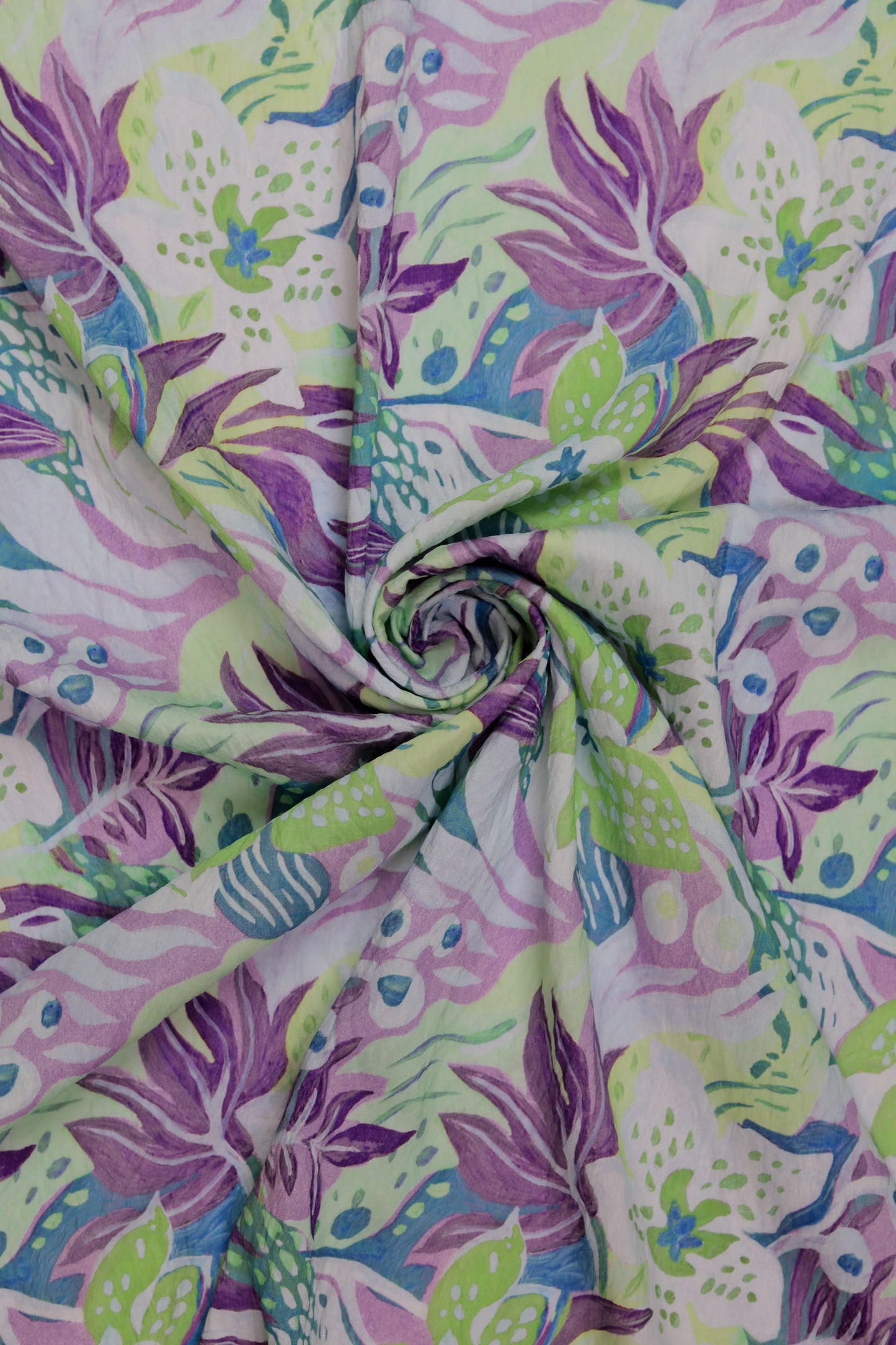 Blooming Breeze Tropical Viscose Blend Fabric