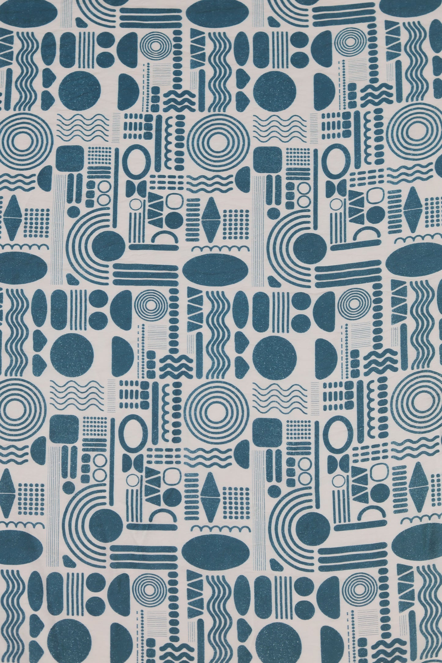 Tribal Mosaic Abstract Viscose Blend Fabric