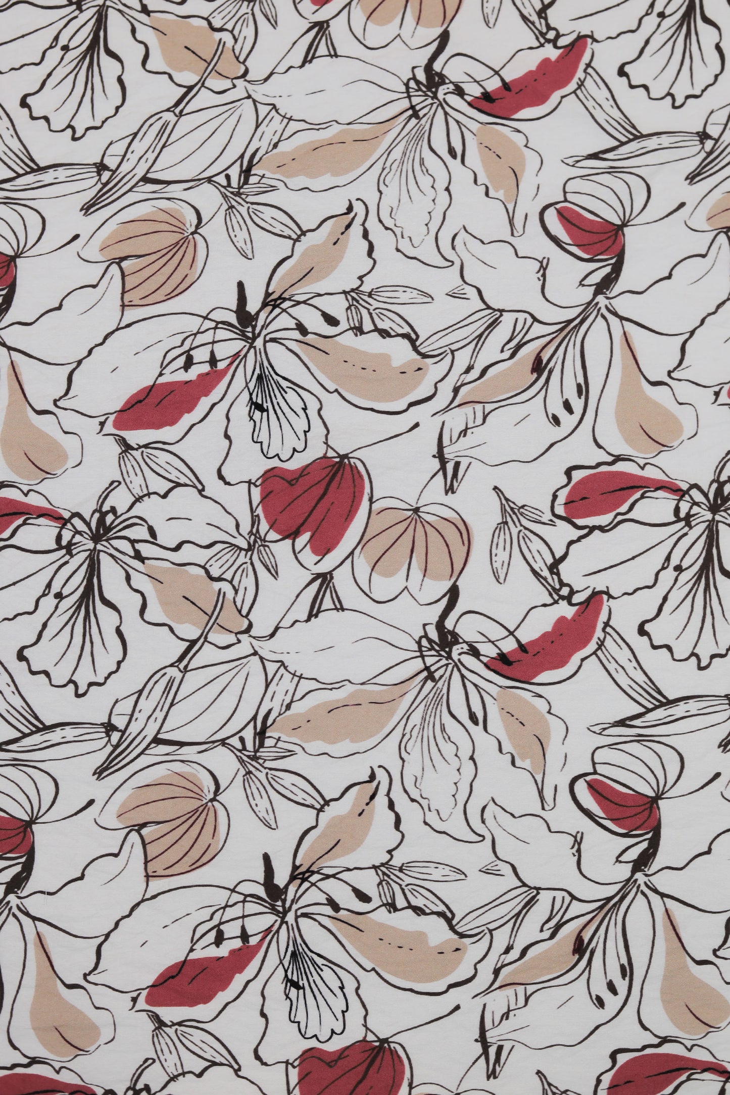 Vintage Garden Viscose Nylon Printed Fabric