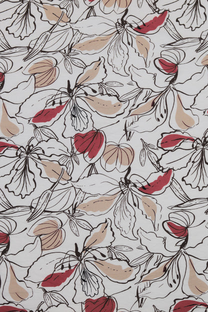 Vintage Garden Viscose Nylon Printed Fabric