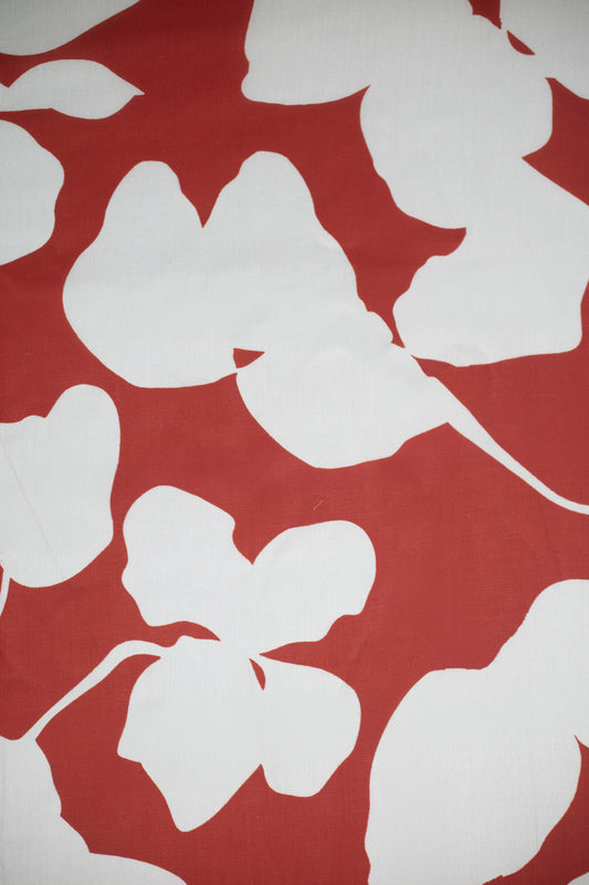 Scarlet Petals Muslin Printed Fabric