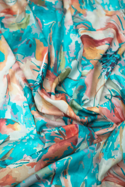 Splash Petal Muslin Printed Fabric