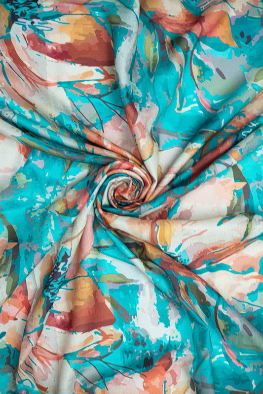 Splash Petal Muslin Printed Fabric