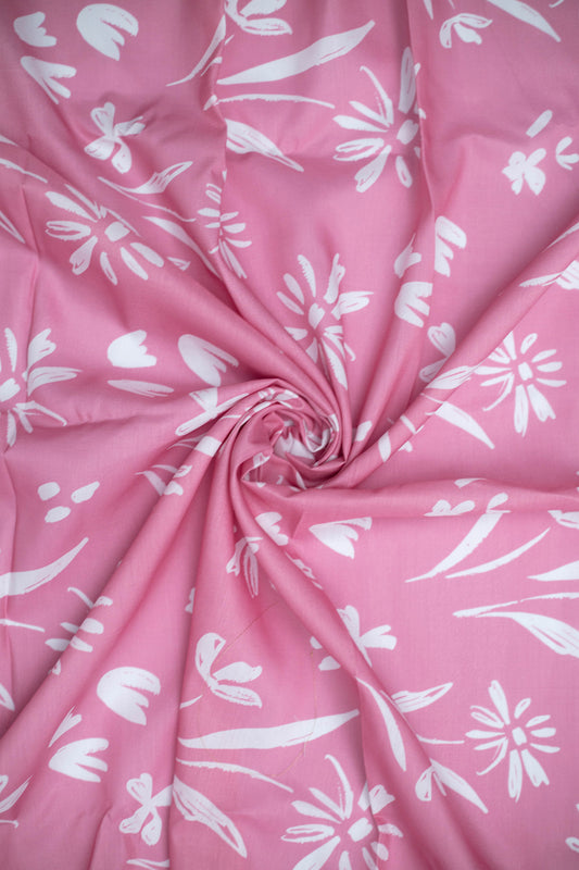 Blush Bloom Muslin Printed Fabric