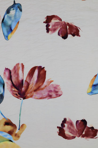 Nature’s Melody Leaf Print Viscose Blend Fabric