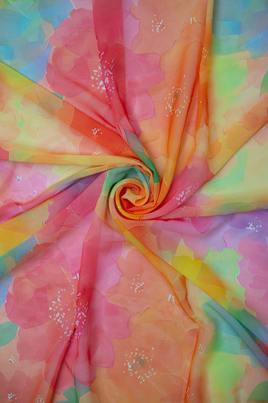 Amber Petals Weightless Georgette Fabric