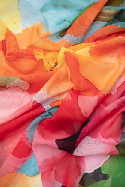 Riot Bloom Weightless Georgette Fabric