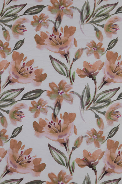 Crimson Grace Watercolor Floral Viscose Nylon Fabric