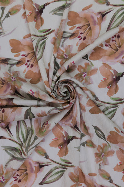 Crimson Grace Watercolor Floral Viscose Nylon Fabric