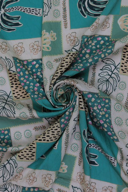 Garden Carnival Patchwork Viscose Blend Fabric