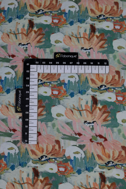 Soft Brushstroke Viscose Nylon Printed Fabric