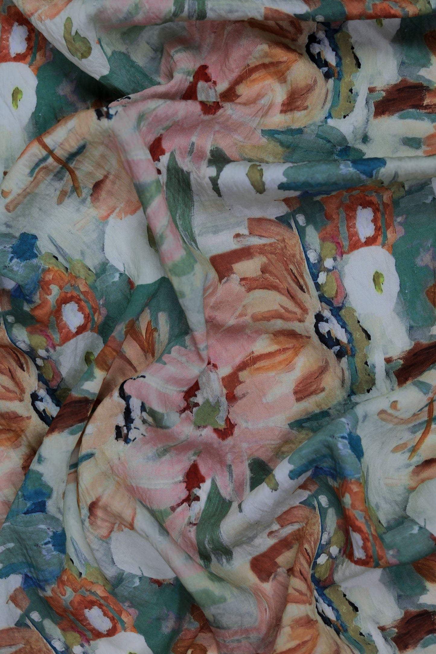 Soft Brushstroke Viscose Nylon Printed Fabric