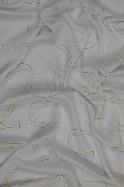 Horseshoe Luxe Minimal Printed Viscose Blend Fabric