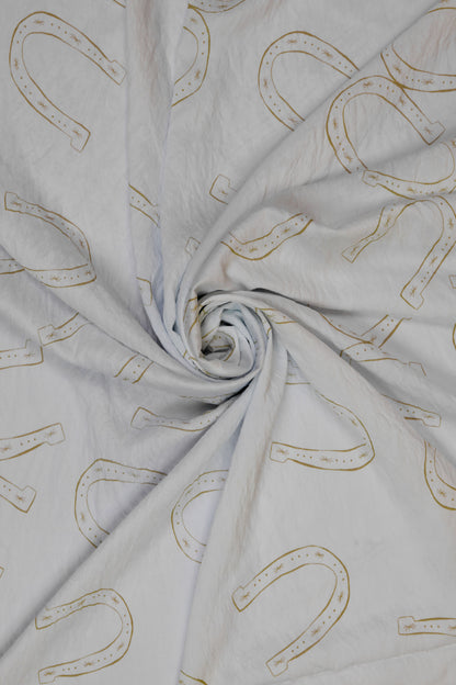 Horseshoe Luxe Minimal Printed Viscose Blend Fabric