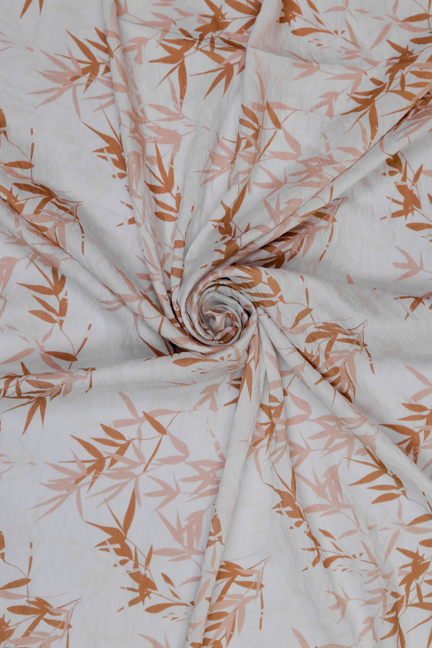 Amber Leaf Bamboo Print Viscose Blend Fabric