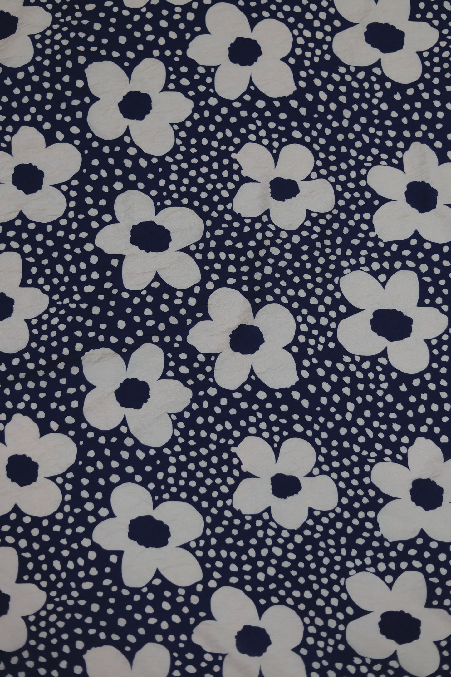 Blush Blossom Floral Dot Viscose Blend Fabric
