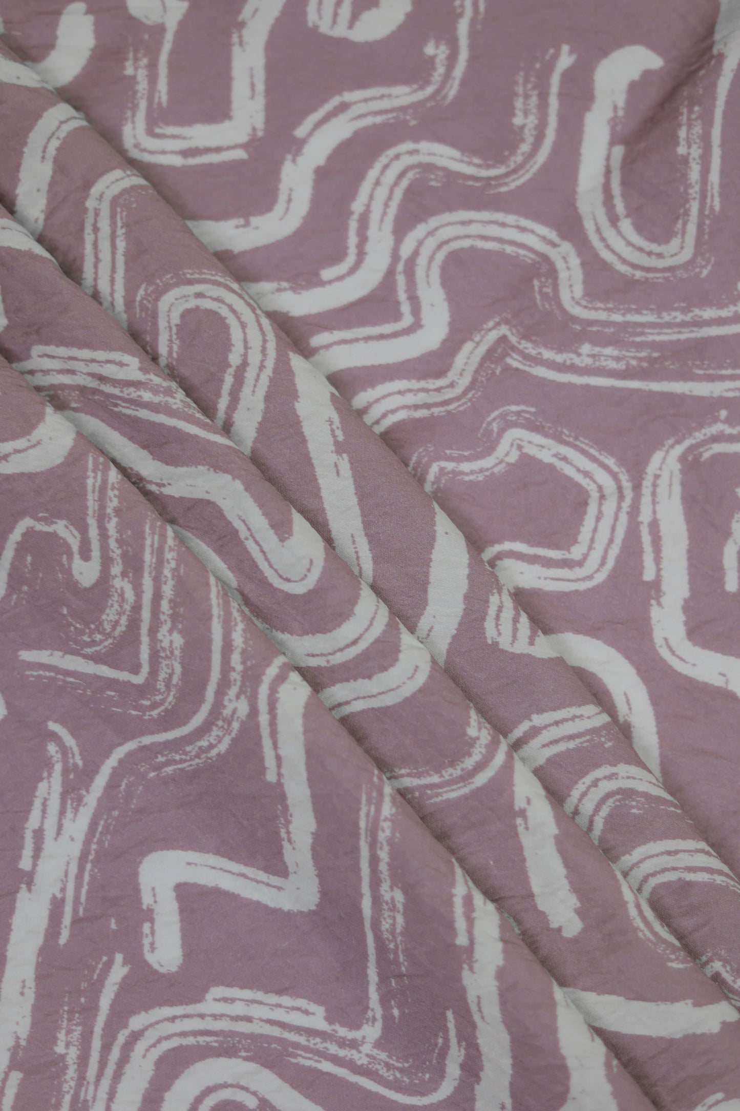 Zen Flow Abstract Brushstroke Viscose Blend Fabric