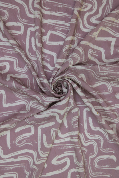 Zen Flow Abstract Brushstroke Viscose Blend Fabric