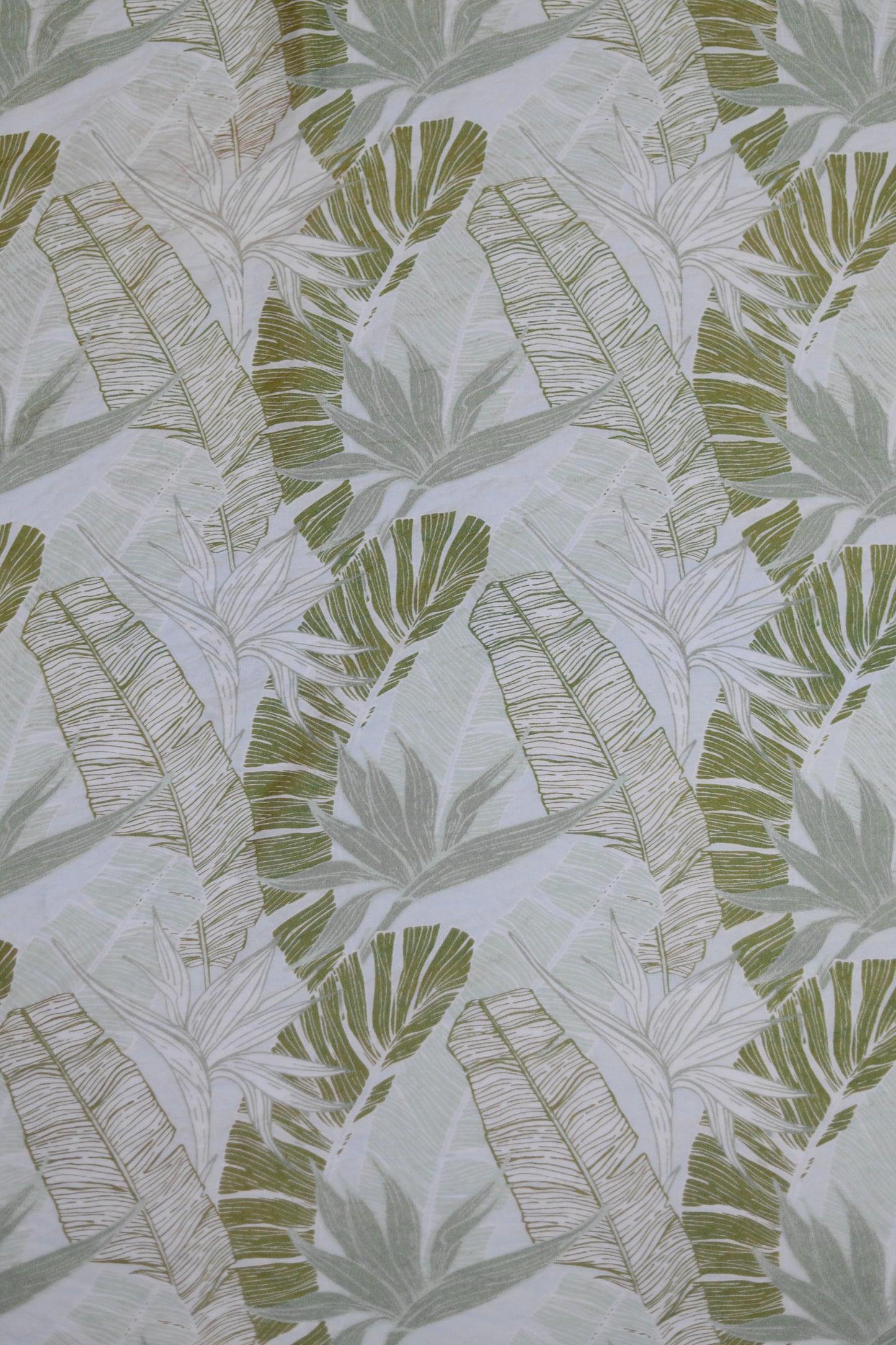Sage Palm Tropical Viscose Nylon Fabric