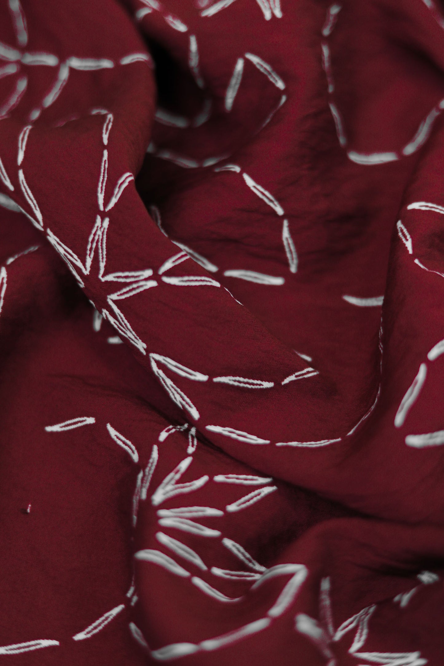 Noir Embroidery Floral Viscose Blend Fabric