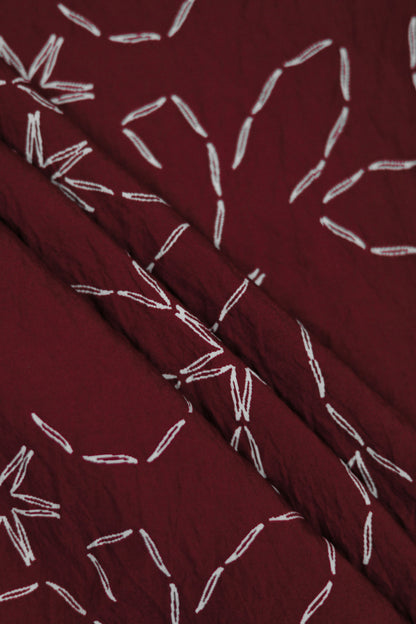 Noir Embroidery Floral Viscose Blend Fabric