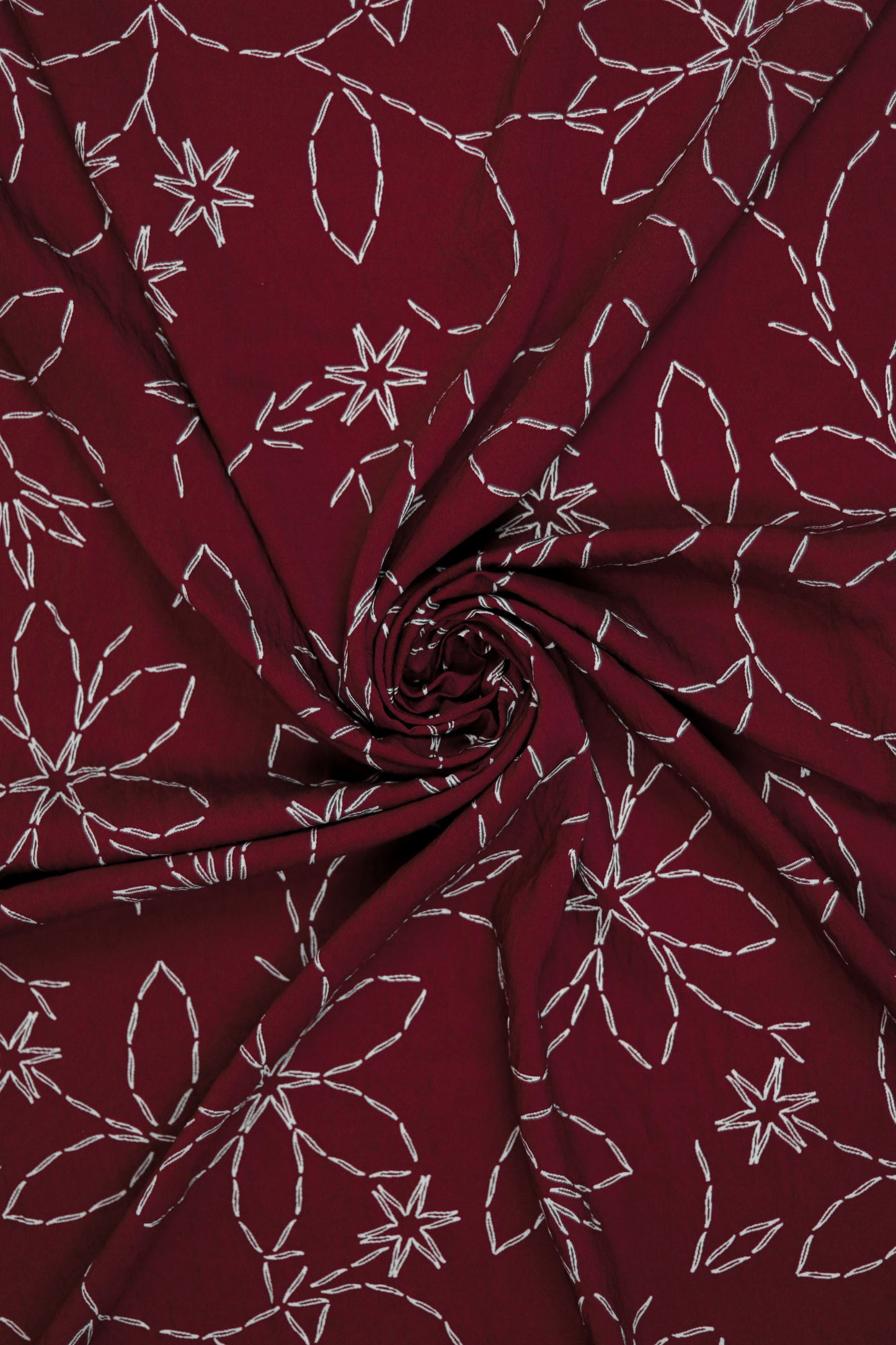 Noir Embroidery Floral Viscose Blend Fabric