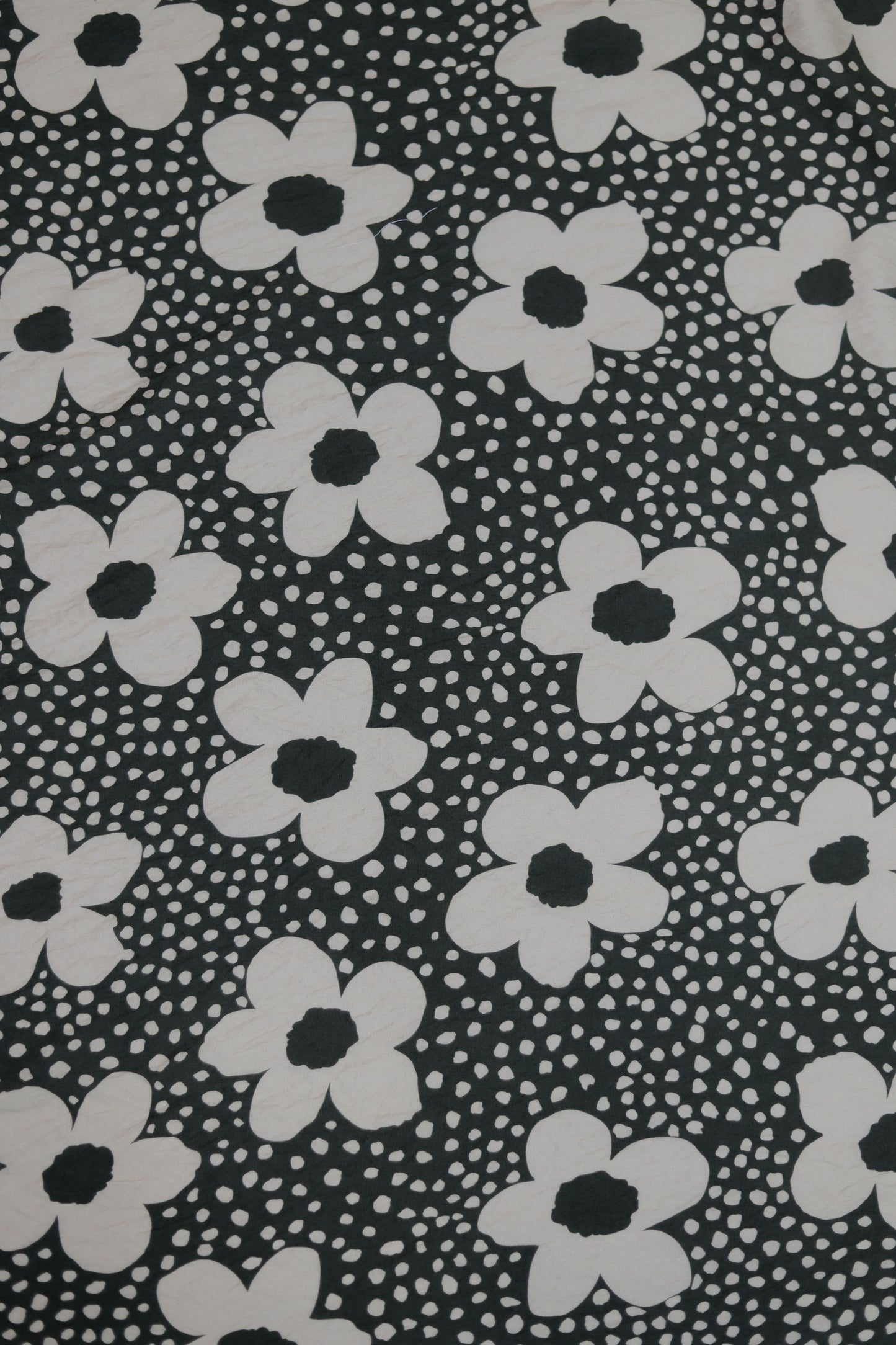 Blush Blossom Floral Dot Viscose Blend Fabric